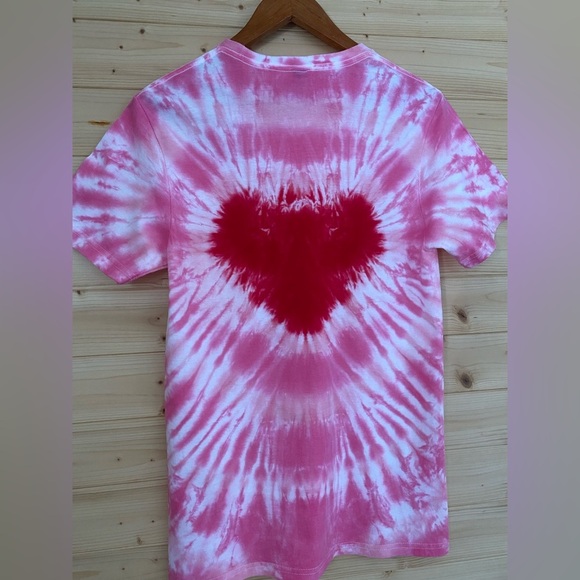 NEW GILDAN Soft Style Tie-Dye T-Shirt  Pink Red White Small Boho Festival - Picture 6 of 8